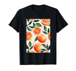 Pattern Art Orange Minimalistisch T-Shirt von Vintage Fruit Pattern Graphics (Orange)