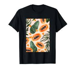 Vintage Papaya Obst Muster Kunst T-Shirt von Vintage Fruit Pattern Graphics (Papaya)
