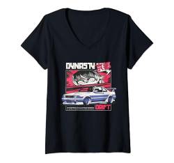 Damen Cool Retro Vintage Japanisches JDM Tokyo Japan Drift Race Car T-Shirt mit V-Ausschnitt von Vintage Japanese JDM Drift Race Car Graphic