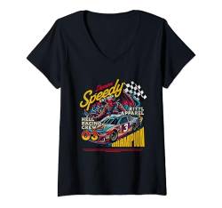 Damen Cool Retro Vintage Japanisches JDM Tokyo Japan Drift Race Car T-Shirt mit V-Ausschnitt von Vintage Japanese JDM Drift Race Car Graphic