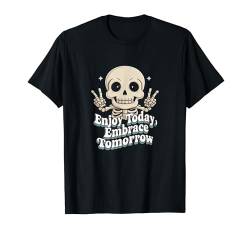 Kinder Retro Skelett Umarmung Morgen T-Shirt von Vintage Kawaii Skull Boys Girls Men Women Tees