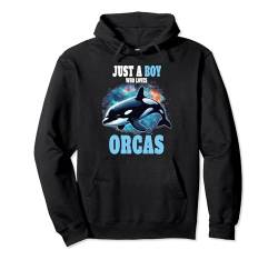 Just A Boy Who Loves Orcas Whale Kids Boys Ocean Lover Pullover Hoodie von Vintage Ocean animal Lovers by GnineZa