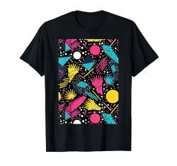 80er Jahre Synthwave Stil Muster Kunst Retro T-Shirt von Vintage Pattern Minimalist Art Shapes