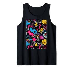 Klassischer Stil der 80er Jahre Synthwave Retro Muster Kunst Tank Top von Vintage Pattern Minimalist Art Shapes