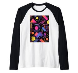 Retro 80er Jahre Stil Synthwave Muster Kunst Raglan von Vintage Pattern Minimalist Art Shapes