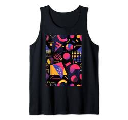 Synthwave Muster Kunst 80er Jahre Retro Stil Tank Top von Vintage Pattern Minimalist Art Shapes