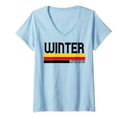 Damen Wintername personalisiert süße Idee Vintage Frauen Winter T-Shirt mit V-Ausschnitt von Vintage Personalized Apparel for Women.