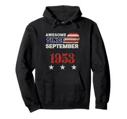 Fantastisch seit 1953, Klassiker im Vintage-Stil mit USA-Flagge, September 1953 Pullover Hoodie von Vintage USA Flag Classic American Flag Birthday