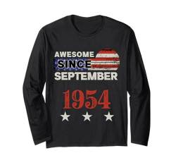 Fantastisch seit 1954 Vintage-Klassiker mit US-Flagge, September 1954 Langarmshirt von Vintage USA Flag Classic American Flag Birthday