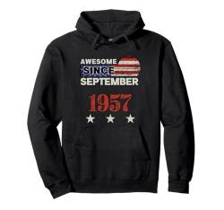 Fantastisch seit 1957, Klassiker im Vintage-Stil mit US-Flagge, September 1957 Pullover Hoodie von Vintage USA Flag Classic American Flag Birthday