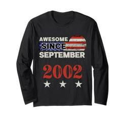 Fantastisch seit 2002, Vintage-Klassiker mit US-Flagge, September 2002 Langarmshirt von Vintage USA Flag Classic American Flag Birthday