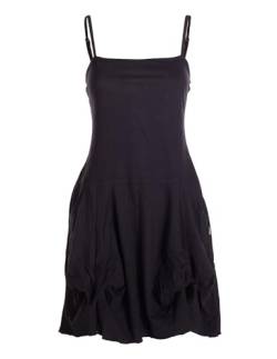 Vishes - Alternative Bekleidung - Damen Ballon-Kleid Tunika-Kleid Sommerkleid verstellbare Träger schwarz 32-34 von Vishes