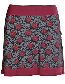 Vishes - Alternative Bekleidung - Damen Baumwoll-Rock 80er Jahre Retro Muster Bedruckt Taschen schwarz 44 von Vishes
