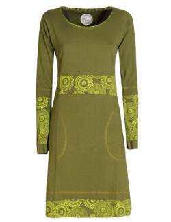 Vishes - Alternative Bekleidung - Damen Langarm Longshirt-Kleid Sweatkleid Shirt-Kleid Tunika-Kleid Olive 42 von Vishes