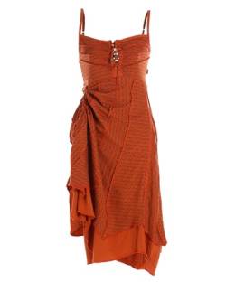 Vishes - Alternative Bekleidung - Damen Sommer-Kleider längen-verstellbar Spagettiträger-Kleid orange 36 von Vishes