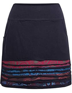 Vishes - Alternative Bekleidung - Kurzer Damen Sommerrock Gestreift zum Überziehen schwarz 48-50 von Vishes