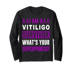 Vitiligo Awareness Warrior Purple Survivor Support Family Langarmshirt von Vitiligo Awareness Products (Lwaka)