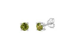 Paar Ohrstecker VIVANCE "925-Sterling Silber rhodiniert Peridot" Ohrringe Gr. ONE-SIZE, Silber 925 (Sterlingsilber), weiß (weiß + grün) Damen von Vivance