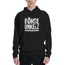 Vivoofchic Böhse Onkelz Hoodie Herren, Hip Hop Style Hoodie, Vergöttert II. Männer Kapuzenpullover, Schwarz von Vivoofchic