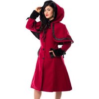 Vixxsin Wintermantel Elena Rot Rockabilly Vintage Retro Cape von Vixxsin