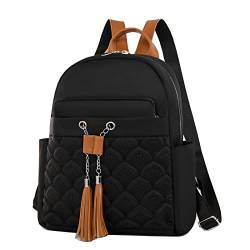 Vmokki Klein Rucksack Damen Elegant für Freizeit Arbeit Schule Reise Uni Damenrucksack Leicht Daypack City Backpack (Schwarz) von Vmokki