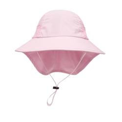 Voarge Baby Hut Faltbare Kappe Sonnenmütze Prinzessin Rosa Mütze mit Kordel Nackenschutz Strand Urlaub Geschenk(S,45-60cm) von Voarge