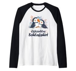 Offizielles Schlafshirt Papageientaucher Schlafanzug, Schlaf Raglan von Vogel Tier Pyjama Geschenk Damen Herren Kinder