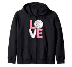 Love Volleyball Volleyballspieler Damen Mädchen Kinder Kapuzenjacke von Volleyball Bekleidung Damen Herren Mädchen Jungen