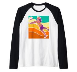 Beachvolleyball Sommer Lustiges Zitat Raglan von Volleyball Funny Saying Design Ideas