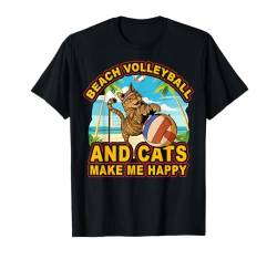 Beachvolleyball and Cats make me happy Summer Funny Zitat T-Shirt von Volleyball Funny Saying Design Ideas