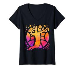 Damen Beachvolleyball Sommer Lustiges Zitat T-Shirt mit V-Ausschnitt von Volleyball Funny Saying Design Ideas