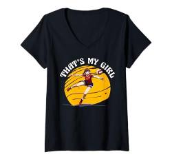 Damen That's my Girl Volleyball Summer Lustiges Zitat T-Shirt mit V-Ausschnitt von Volleyball Funny Saying Design Ideas