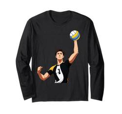 Männer Volleyball Anime Sommer Lustiges Zitat Langarmshirt von Volleyball Funny Saying Design Ideas