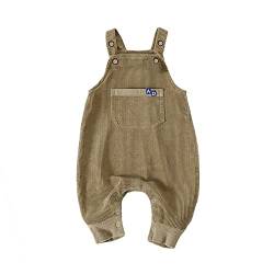 Volunboy Unisex Baby Dinosaurier Latzhose, Kordsamt Verstellbare Ärmellose Strampler Overall(6-9 Monate,Braun-2,Größe 73) von Volunboy