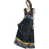 Voodoo Vixen - Rockabilly Kleid lang - Megan Fiesta Maxi Dress - S bis 4XL - für Damen - Größe M - schwarz von Voodoo Vixen