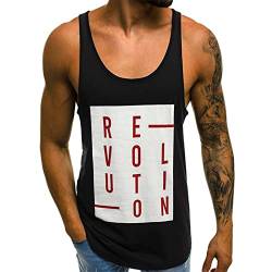 Voolga Tank Top Herren Bodybuilding Lässig Bodybuilding Muskelshirts Athletic Ärmelloses Shirt Fitnessstudio Stringer Tankshirt Schwarz S von Voolga