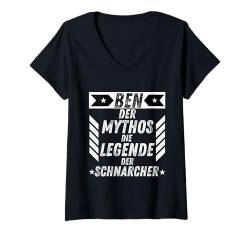 Damen Ben Der Mythos Die Legende Schnarcher Herren Humor T-Shirt mit V-Ausschnitt von Vornamen & Geschenkideen