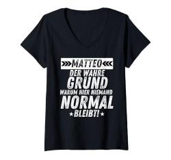 Damen Matteo Vorname Der Grund Cooles Fun Männer Casual T-Shirt mit V-Ausschnitt von Vornamen & Geschenkideen