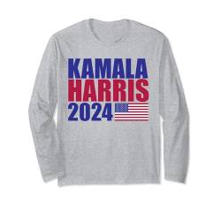 Kamala Harris 2024 Kamala Harris zur Präsidentschaftswahl 2024 Langarmshirt von Vote Shirts Election Apparel Co.