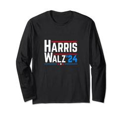 Kamala Harris Tim Walz Walzer Wahl 2024 Langarmshirt von Vote Shirts Election Apparel Co.