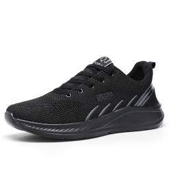 Vrupons Atmungsaktive Mesh-Sportschuhe für Männer und Damen Paare Freizeit-Sneaker mit Elastischer, Rutschfester Laufsohle Leichte Bequeme Laufschuhe (Schwarz, 39 EU) von Vrupons