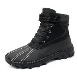 Vrupons Handgefertigte High Top Freizeitschuhe für Männer im Freien Rutschfeste, langlebige Wanderstiefel mit Robusten Handnähten und Verschleißfester Sohle Ideal (Schwarz,42 EU) von Vrupons