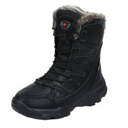 Vrupons Herrenmode Casual Winter Outdoor Stiefel Thermische Taktische Stiefel Kampfstiefel (Schwarz, 39 EU) von Vrupons