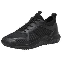 Vrupons Paar Mesh Sneakers Leichte Atmungsaktive Freizeit Laufschuhe Unisex Schnürstil für Aktiven Lebensstil und Alltag Leichtes Atmungsaktives Gewebe (Schwarz, 35 EU) von Vrupons