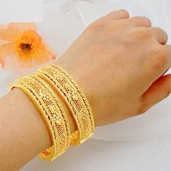 4 Stück/Lot Gold Farbe Dubai Armband Armreifen Frauen afrikanische Armreifen Hochzeit Braut Armband Armreifen brasilianischer arabischer Schmuck von Vsadsau