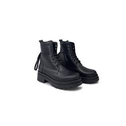 Vyjoù ® ️ Venezia Amphibien Schnürsenkel für Damen, flach, Schuhe aus echtem Leder, schwarz, hergestellt in Italien, handgefertigt, Echtes Leder schwarz, 35 EU von Vyjoù