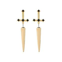 W WEILIRIAN Gothic Schwert Jacke Ohrringe für Frauen Schwert baumeln Tropfen Ohrringe Gold Dolch Ohrringe Punk Messer Ohr stecker Ohrringe Schmuck für Mädchen Geschenke (Gold) von W WEILIRIAN