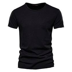 QualitäT Baumwolle MäNner T-Shirt V-Ausschnitt Mode Design Slim Fit Soild T-Shirts MäNnliche Tops Tees Kurzarm T-Shirt FüR MäNner von WAEKQIANG