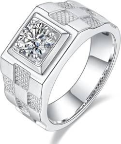 Moissanite Eheringe für Männer 1 Karat Rundschliff D Farbe VVS1 Labor erstellt Diamant Ringe 925 Sterling Silber Moissanite Ringe Jahrestag Versprechen Verlobungsringe (8) von WAHZAUS