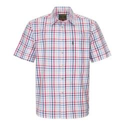 WALKER AND HAWKES Herren Kurzarmhemd im Country-Stil - 100% Baumwolle - kariert - Rot - 5XL (52'') von WALKER AND HAWKES